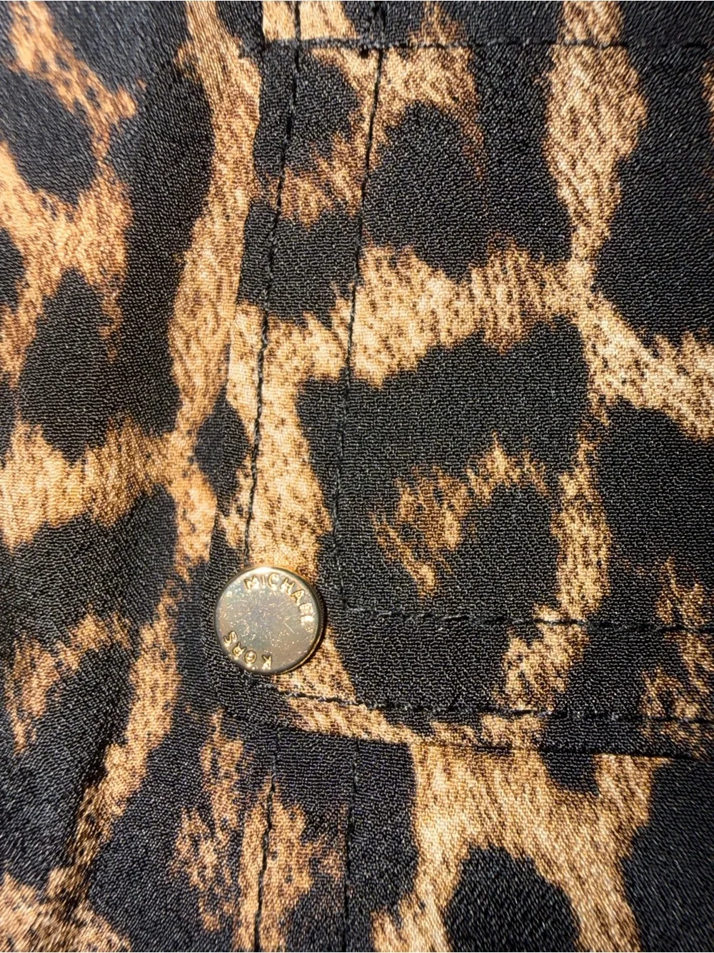 MICHAEL Michael Kors Leopard Print Zip Front Jacket Blouse Women’s 1X Plus Size